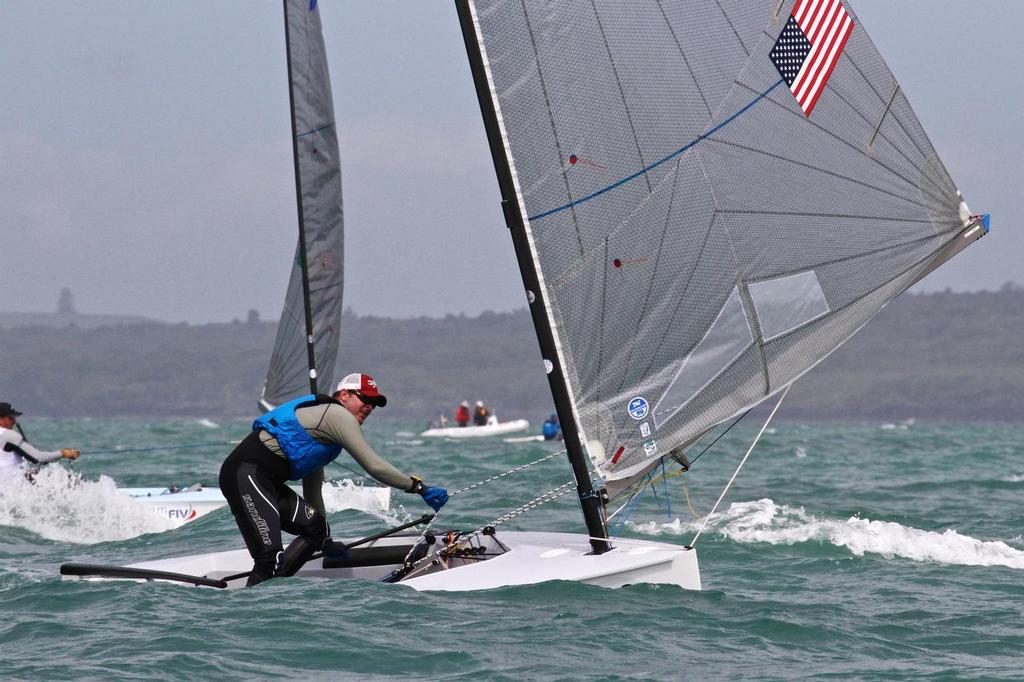 Race 8 Finn Gold Cup Takapuna - Zach Railey (USA)  © Richard Gladwell www.photosport.co.nz